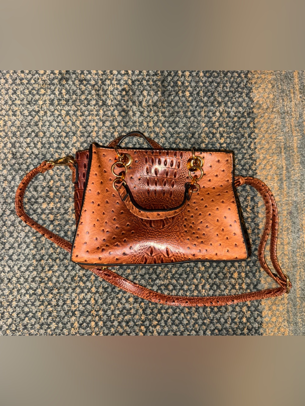 Brown Faux Leather Purse